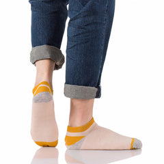 MOMISY Men's Premium Cotton Cushion Ankle length Socks, (Multicolor) Pack of 5 (Free Size) (Fish Mouth)