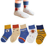 MOMISY 5 Pairs Baby Girl Boys Tube ankle Socks for Baby Girl BoysToddlers Infant kids (Cosmic Monster, 1 year to 3 year)