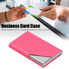 MOMISY PU Leather Professional Business Visiting Card Case Wallet Debit Credit ATM Card Holders for Men & Women (6.5 x 1.25 x 9.5 cm) (Pink)