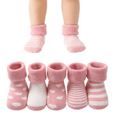 MOMISY 5 Pairs Baby Girl Boys Tube Socks Toddlers Infant Solid Color Boat Spring and Autumn Socks Stretch Baby Sock - Multicolor (Light Pink, 4 year to 6 year)