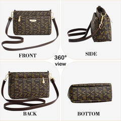MOMISY Sling Bag with Long Strap for Women Shoulder Zipper Closure Handbags Multipurpose Crossbody ladies Daily (Brown Character)