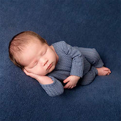 MOMISY Stretchable Bodysuit & Cap for Baby Boys Photography Photoshoot Props Costume-Blue
