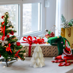 MOMISY Christmas Tree Shape Silicone Candle Making Mould, for Resin Moulds, Silicone Moulds Casting Moulds, Aroma Candle Mould for DIY, Christmas Decoration (Small, Christmastree)