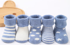 MOMISY Socks-LightBlue5Pcs-6-8Year