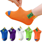 MOMISY 5 Pairs Girl Boys Tube Socks Toddlers Infant Solid Color Boat Spring and Autumn Socks Stretch Baby kids Sock (IN, Age, 3 Years, 5 Years, Fun)