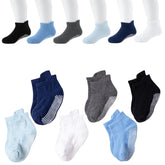 MOMISY Cotton Anti-Skid Baby Girl Boys Toddlers Infant Non Slip Socks-6 Pairs (Dotted, 1 to 3 years)