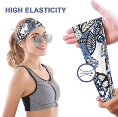 MOMISY 3Pcs Headbands for Women Yoga Running Sports Workout Hiking Hairband Elastic Non Slip Sweat Soft Hair Fashion Bands for Girls- Blue White, Dark Pink, Grey
