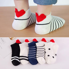 MOMISY 5 Pairs Baby Kids Girl Boys Tube Socks Toddlers Comfortable Ankel Length gifts (IN, Age, 3 Years, 5 Years, Love)