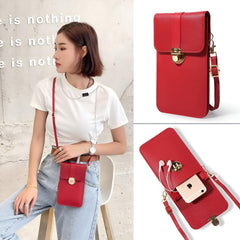MOMISY Women Cellphone Sling Bag Mobile Card Holder Wallet Purse Clutch Handbag Crossbody Shoulder Bag for Girls (Red)