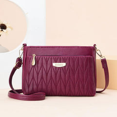 MOMISY Sling Bag with Long Strap for Women Shoulder Zipper Closure Handbags Multipurpose Crossbody ladies Daily (Purple Leaves)