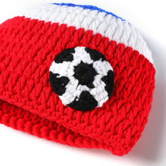 MOMISY Newborn Photography Props Baby Girl Boys Photo Props for Infant Hand Crocheted Shorts and Cap-Blue Red