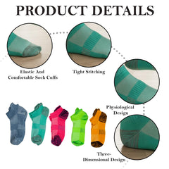MOMISY Unisex Cotton Blend, Low-Cut Liner Ankle Socks, Pack of 5, Multicolour, Free Size (IN, Alpha, Free Size, Liner A)