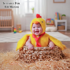 MOMISY Baby Chick Costume Set, Photography Props with Cap, Bodysuit and Socks, Yellow