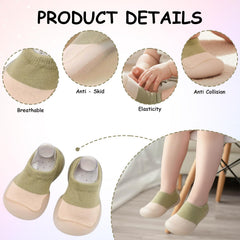 MOMISY Kids Cotton Baby Shoe Socks | Soft Breathable Socks for Kids 2–3 Years | Comfortable, Stylish & Protective Everyday Wear (ArmyGreen)