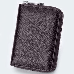 MOMISY PU Leather Credit Debit Card Holder Wallet Card Case ID Case Organizer Holder Zipper Wallet Coin Purse for Men & Women (20 Slots PVC Brown)