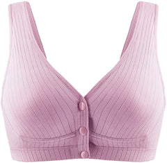 Momisy Women's Cotton Lightly Padded Wire Free Maternity Bra Deep Fuschia