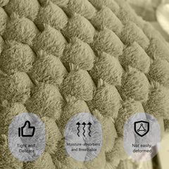 MOMISY Corduroy Cushion Throw Pillow Covers, Honeycomb Pattern, 45 x 45 cm, Set of 5 (Green)