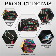 MOMISY Women Mobile Messenger cellphone Bag Ladies Nylon Shoulder Cross Body Long Strap for College, Outing, Travelling, Work (Medium, PinkGirl)