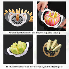 MOMISY Plastic Apple Fruit Slicer, Corer, Cutter, Divider Tool, 8 Stainless Steel Blades (WhiteBlack)