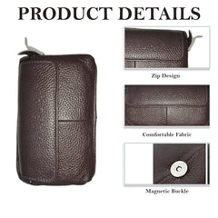 MOMISY Horizontal Mobile Cell Phone Holster Holder Pouch Case Belt Clip Case Leather Case Cover for Men (Brown, Horizontal)