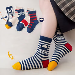 MOMISY 5 Pairs Baby kids Girl Boys Toddlers InfantmCotton Stretch Baby Socks (IN, Age, 1 Year, 3 Years, Cool Bear)