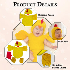 MOMISY Baby Chick Costume Set, Photography Props with Cap, Bodysuit and Socks, Yellow