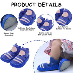 MOMISY Baby Boy's Ankle Length Cotton Socks (Pack Of 1 Pair) (Shoe Socks-M-DarkBlue_Dark Blue)