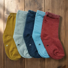 MOMISY 5 Pairs Bamboo Ankle Socks for children kids Toddlers Infant Baby Girl Boys (IN, Age, 3 Years, 5 Years, Plain)