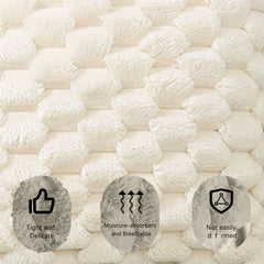 MOMISY Corduroy Cushion Throw Pillow Covers, Honeycomb Pattern, 45 x 45 cm, Pack of 2 (White)