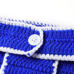 MOMISY Newborn Photography Props Baby Girl Boys Photo Props for Infant Hand Crocheted Shorts and Cap-Blue Red