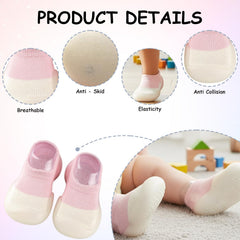 MOMISY Kids Cotton Baby Shoe Socks | Soft Breathable Socks for Kids 2–3 Years | Comfortable, Stylish & Protective Everyday Wear (Pink)