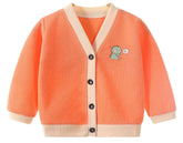 MOMISY Baby Boy & Girls Sweater Jacket Front Open Cardigan (2 to 3 Years, Orange)