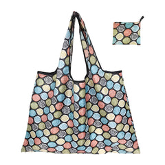 MOMISY Designer Pattern Reusable and Foldable Shopping Bag/Tote Hand bag/Travel Bag/Grocery Bag | Heavy Duty, Eco Friendly | Compact, Lightweight and Convenient (Multi Leaf)