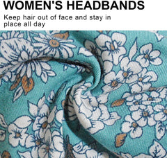 MOMISY 3Pcs Headbands for Women Yoga Running Sports Workout Hiking Hairband Elastic Non Slip Sweat for Girls- White Garden, Maroon, Turqouise