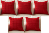 MOMISY Corduroy Cushion Throw Pillow Covers Pink 45 x 45cm, 18x18 inch (Red, 5)