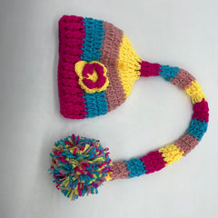 MOMISY Newborn Photography Props Baby Girl Boy Photo Props for Infant Crochet Big Ball Outfit Hand Crocheted Hat