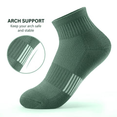 MOMISY Unisex Cotton Blend Ankle Crew Socks, Mid Tube for Men & Women, Pack of 5, Multicolour, Free Size (Crew B)