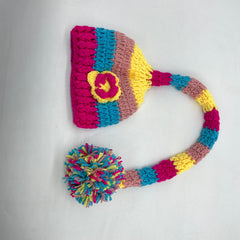 MOMISY Newborn Photography Props Baby Girl Boy Photo Props for Infant Crochet Big Ball Outfit Hand Crocheted Hat