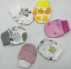 MOMISY Newborn Premium Cotton Mittens Set/Hand Gloves/Muthi. (0-6 Months)-06 Pairs-Multicolor