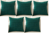 MOMISY Corduroy Cushion Throw Pillow Covers Pink 45 x 45cm, 18x18 inch (Green, 5)