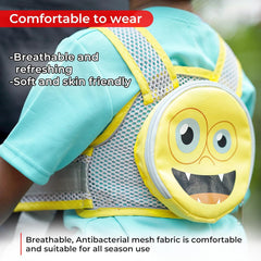 MOMISY Kids Safety Belt for Two Wheeler, Adjustable Bike Scooty Belt with Storage Bag, 2-9 Years (Yellow)