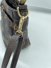 MOMISY Sling Bag with Long Strap for Women Shoulder Zipper Closure Purse Young Ladies (Brown Flower)
