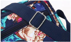 MOMISY Women Mobile Cellphone Messenger Bag Ladies Nylon Shoulder Cross Body Long Strap for College, Outing, Travelling, Work (Small, Big Flower), Multicolour