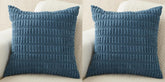 MOMISY Corduroy Cushion Throw Pillow Covers Pink 45 x 45cm, 18x18 inch (Blue, 2)