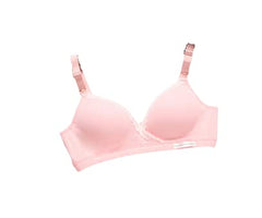 MOMISY Women's Top Open Maternity Nursing Bra Wire Free Lace Cotton Closure Breastfeeding Pregnancy Bra (Pink, 36B)