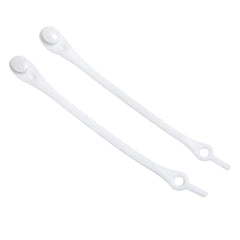 MOMISY Elastic Shoelaces Stretchy Silicone Elastic Special No Tie Shoe Laces for Children and Adults Lazy Tieless Suitable for All Shoes-White, 14Pcs