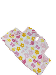 MOMISY Baby Girl Sleeveless Summer Frock A-Line Butterfly Design-White, 1 to 2 Years