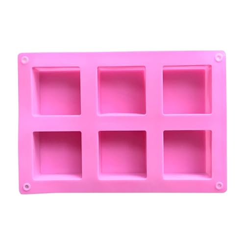 MOMISY Silicone Square Mould, 6-Cavity Baking Tray for Brownies, Cakes, Jelly, Soap, and Desserts – Oven & Freezer Safe