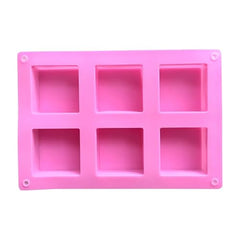 MOMISY Silicone Square Mould, 6-Cavity Baking Tray for Brownies, Cakes, Jelly, Soap, and Desserts – Oven & Freezer Safe
