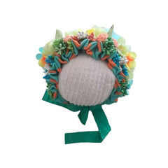 MOMISY Newborn Baby Girl Cap for Photography Props, Children's Headdress (in, Age, 0 Months, 3 Months, Green)